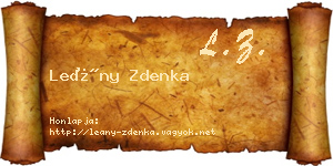 Leány Zdenka névjegykártya